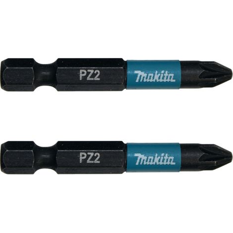 Makita Bit PZ2 Impact Black 2 Stück 50 mm 1/4 Zoll Sechskantaufnahme B-63753