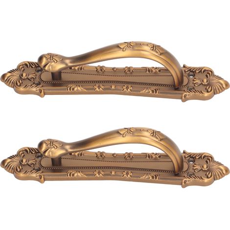 Lot de 2 poignées et tirettes pour portes coulissantes de grange, en alliage d'aluminium bronze, avec vis. (1/5)