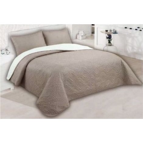 Couvre-lit - Couvre-lit de luxe - Beige - Couvre-lit double - Couvre-lit - 240x250 - 2 taies d'oreiller 50x70 - Ensemble de couvre-lit - 3 pièces