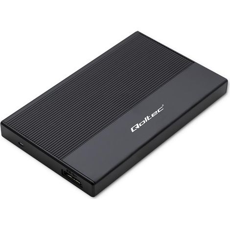 Caja/ranura Qoltec para SSD/HDD de 2,5"  SATA  USB 3.0  Velocidad ultrarrápida de 5 Gb/s  2 TB  Negra (1/5)