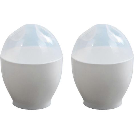 Lot de 2 cuiseurs à œufs pochés réutilisables, faciles à nettoyer, en forme d'œuf, résistants à la chaleur et compatibles avec le micro-ondes, pour la cuisson des œufs à la maison (1/5)