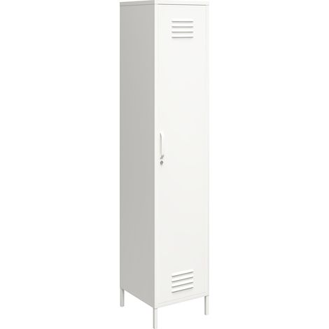 Mission District Armoire haute avec 1 porte en métal blanc (1/5)