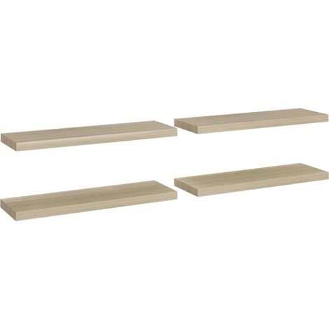 vidaXL Scaffali a Parete 4 pz Rovere 80x23,5x3,8 cm in MDF