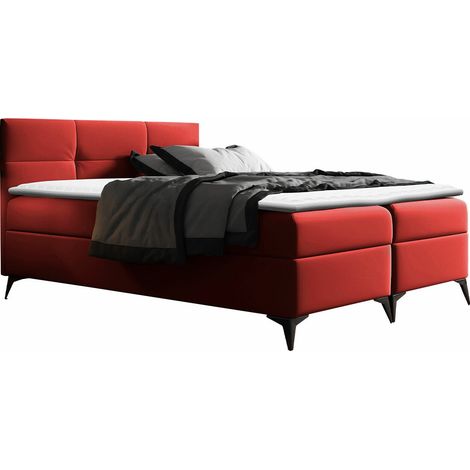 Cama continental Harena, Soft 010, Individuales, Continental, 120x200, Cuero ecológico, Somieres, 124x208x115cm (1/5)
