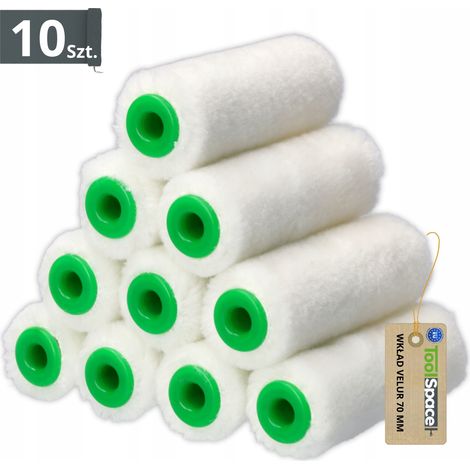 Rodillo de terciopelo de 7 cm, recambio para pinturas y barnices para muebles de nitrocelulosa, 10 unidades. (1/5)