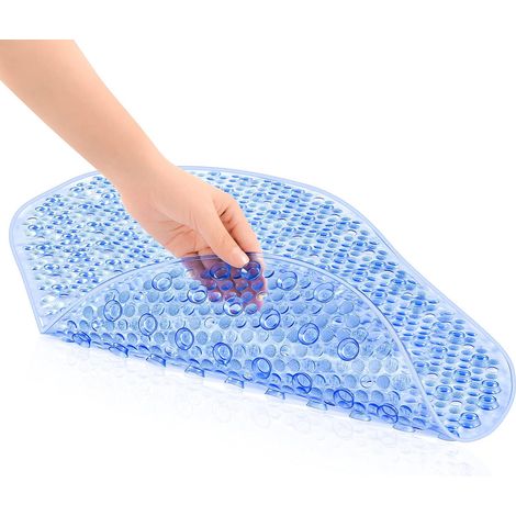 1 Tapis de bain, 167 ventouses, PVC antidérapant, trous drainage, lavable machine, enfants adultes (1/5)