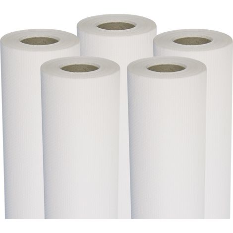Semin – Lot de 5 toiles de verre 25 m x 1 m – Motif maille – Revêtement mural à peindre pour surfaces irrégulières – Facile à poser