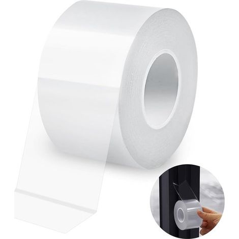 Joint de fenêtre transparent, ruban d'étanchéité résistant aux intempéries, 5 cm x 10 m, ruban d'étanchéité étanche pour isolation des courants d'air de fenêtre – Pas de ruban adhésif – Ruban adhésif (1/5)