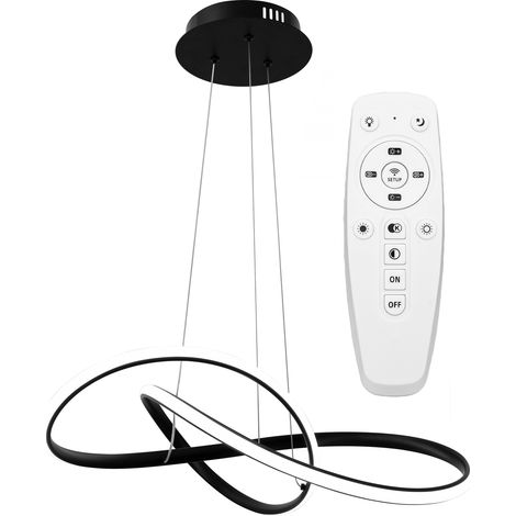LAMPE SUSPENDUE APP395-CP MODERNE NOIR LED + TÉLÉCOMMANDE 1-POINTS DE LUMIÈRE 40W 55X55X14,5CM REGLABLE (1/5)