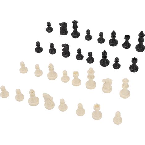 Pièces d'échecs uniquement, pièces de rechange en plastique PS, mini-pièces d'échecs, figurine de roi de 49 mm de haut pour les fêtes et la détente (noir et blanc) (1/5)