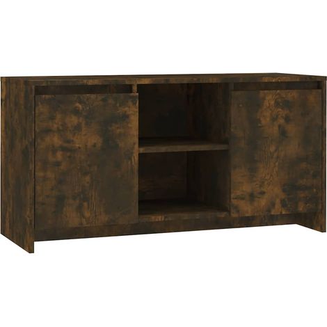 Meuble TV, Étagère TV, Meuble de Salon, Chêne fumé 102x37,5x52,5 cm Aggloméré OIB6103E (1/5)