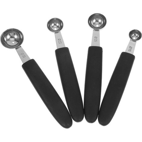 4-teiliges Eisportionierer-Set aus Edelstahl, 30/25/22/15 mm (1/5)