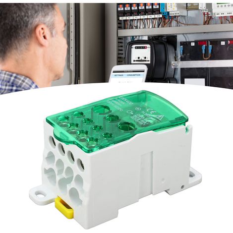 UKK400 C45 Boîte de jonction unipolaire de type rail DIN, répartiteur modulaire, 690 V 400 A vert. (1/5)