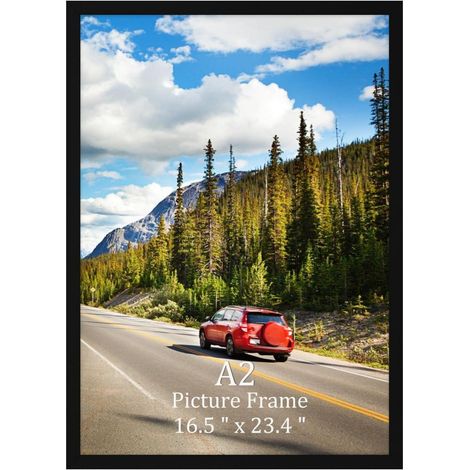 Bilderrahmen A2 Schwarz Aluminium für 42x59,4 cm Fotos und Poster (1/5)
