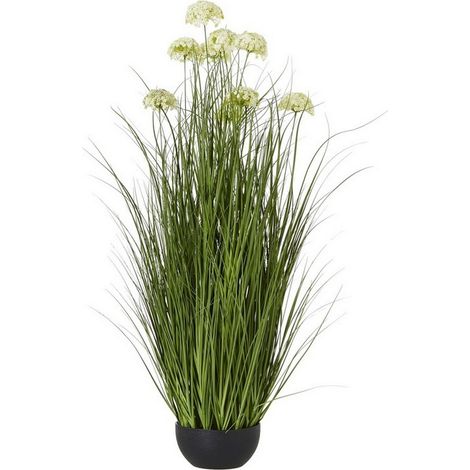 Allium Plant in Pot - Plastic - L17 x W17 x H70 cm - White