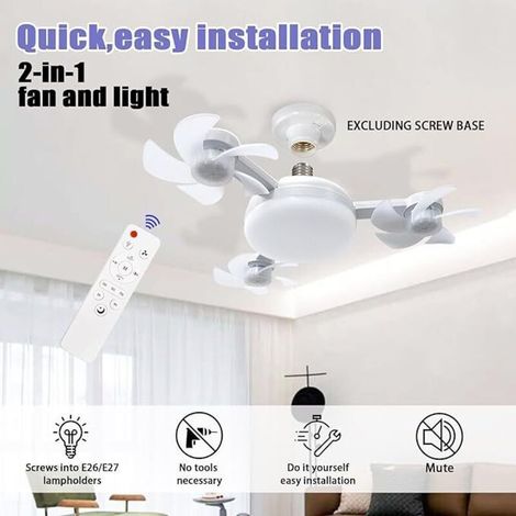 Plafonnier LED intelligent - télécommande, luminosité réglable et 3 vitesses, convient pour la chambre, le salon, le bureau, la cuisine et la salle de bain (plafonnier noir à 3 têtes) (1/3)
