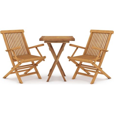 Ensemble à manger de jardin 3 pcs,Salon de jardin Bois de teck massif CFW32233 (1/5)