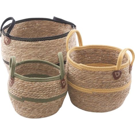 Cesto in seagrass e cotone in set di 3, Ø34H29 cm (1/2)