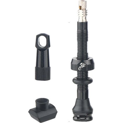 Valves de vélo en alliage d'aluminium résistant et haute performance pour pneus tubeless 65 mm noir 1 (1/5)