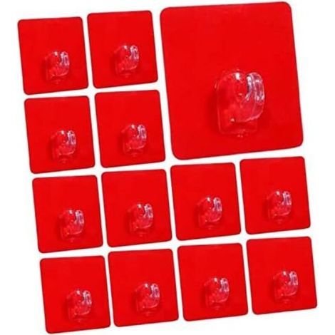 ZOLGINAH 13 selbstklebende Regalhaken, kein Bohren erforderlich, max. Tragkraft 15 kg, transparente Wandhaken für Badezimmer, Küche und Schlafzimmer (1/5)