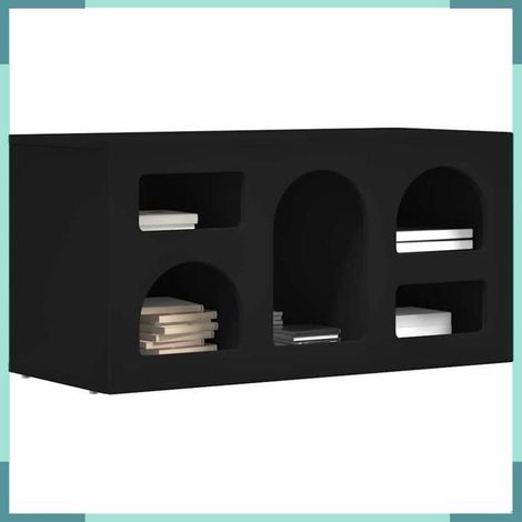 Meuble TV - 891275 - Noir - 5 étagères - 80 x 35 x 40 cm (1/5)