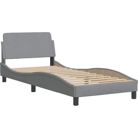 Bed Frame "Dover" Light Grey 90x190 cm Single Fabric vidaXL