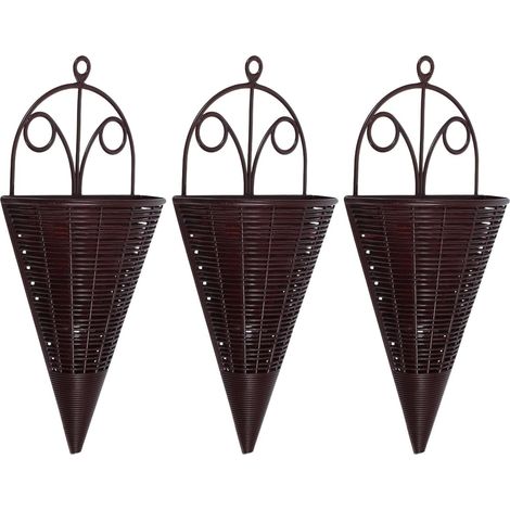Hanging Orchid Basket 3 Piece Decorative Lightweight Wall Basket for Garden, Balcony, Indoor Fruit Storage Vegetables or Bread Rustic and Farmer Style (1/5)