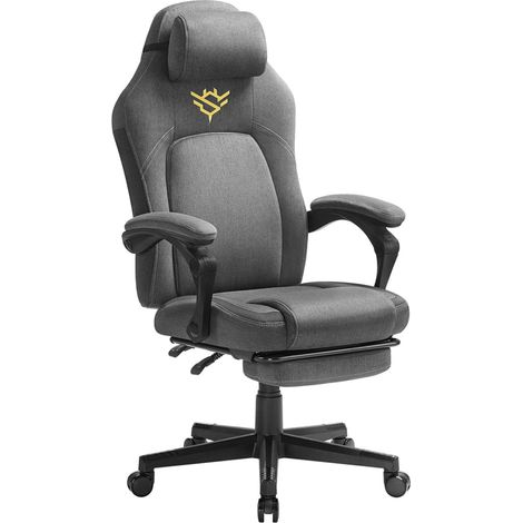 Sedia da gaming sedia da ufficio ergonomica con poggiapiedi sedia da gaming con poggiatesta similpelle altezza regolabile grigio 120006074