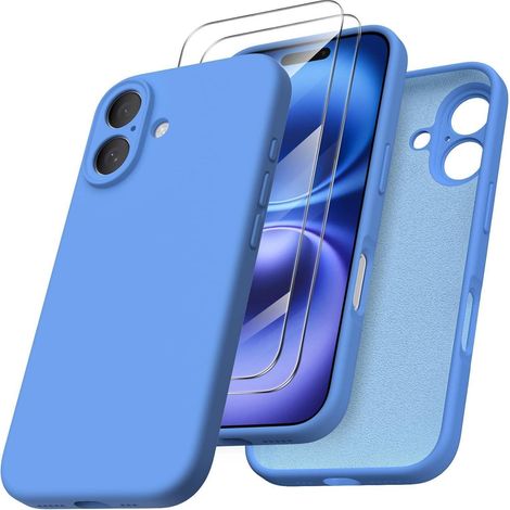 Coque silicone liquide iPhone 16 avec protection caméra et 2 films écran (1/5)