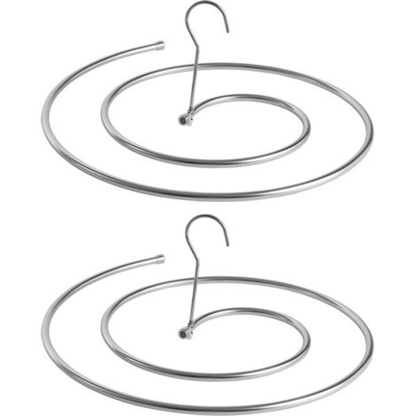 Ensemble de deux cintres - gain de place - polyvalent - cintre en spirale - convient pour suspendre et sécher couettes, draps, couvre-lits et couvertures. (1/5)