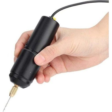 Mini-perceuse rotative portable sans fil 10 W, petite micro-perceuse électrique avec 3 forets pour panneaux en bois et en plastique (1/4)
