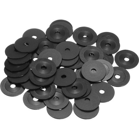Rondelle Plate En Nylon M4, 55 Pcs 4mm Alésage 20mm Diamètre Extérieur 1mm Épaisseur Joint D'Étanchéité En Plastique Espaceur Pour Vis Fixation Flanges Robinet Vannes Tuyaux, Noir (1/5)