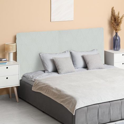 Housse De Tête De Lit 150cm Tissu Jacquard Élastique Gris Clair (1/5)