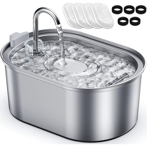 Fontaine à Eau pour Chat en INOX, 3,2 L, avec 4 Filtres (1/5)