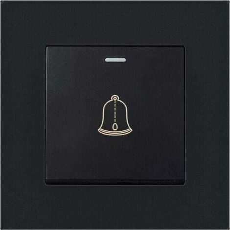 Bouton de Sonnette Extérieur 220-250V, Interrupteur à Panneau en Verre Trempé, Bouton Poussoir de Carillon Étanche sans Fil, 3.38 inch (1/5)