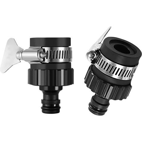 2 pcs 16 mm Universal Tap Connector Adapter Mixer Kitchen Garden Hose Fitting Clamp (1/5)