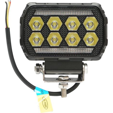 Proiettore LED rettangolare con DRL 9-36V, 28W bianco-giallo, corpo in alluminio 112x75x45mm IP68 Breckner Germany (1/5)