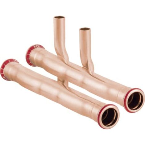 Geberit Mapress Cobre Set Pieza en T de conexión para ida y retorno, DN 15 / 12, 24006