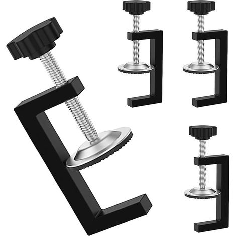 4 Pièces Serre Joint Menuisier, Réglable Serre Joint Rapide, Peuvent Couper 10 57 mm, Noir Serres Joints, Utilisé pour le Travail du Bois, le Soudage (1/5)