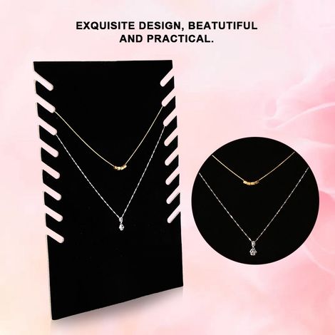 Porte-bijoux en flanelle noire avec présentoir et support pour colliers (1/5)
