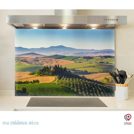 Fond de hotte : Toscane et paysage - Verre trempé - 90 cm - 60 cm (1/5)
