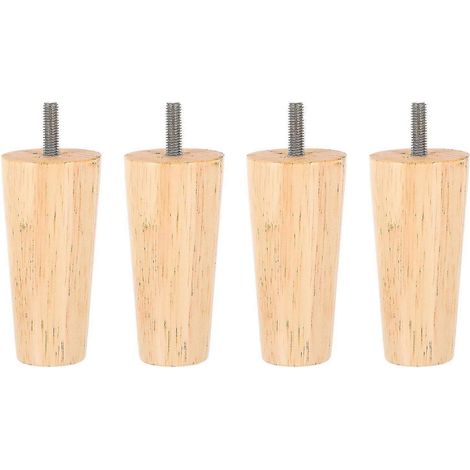Pieds de table en bois massif (4 pièces), pieds de meubles robustes et fuselés TY (1/5)