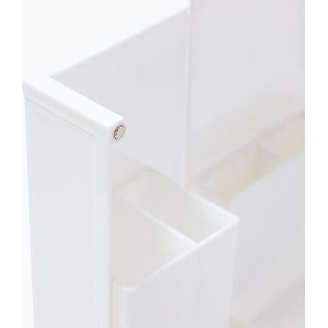 Faltbares und magnetisches Federmäppchen 2937, weiße multifunktionale Stiftebox für Büro und Schule, Schreibtisch-Organizer aus Kunststoff, faltbare Kosmetiktasche (1/5)