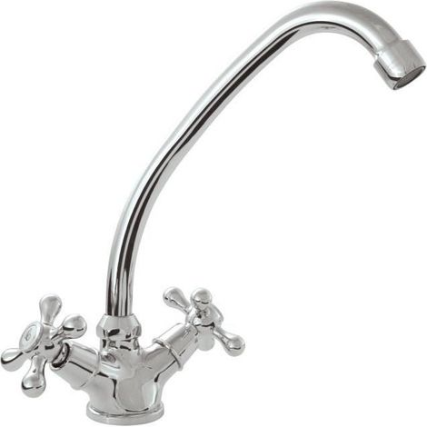 Rousseau Beverly robinet cuisine gris chromé design rétro (1/4)