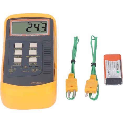Digitales Kontaktthermometer -58℉ bis 2498℉, Zweikanal-Thermometer Typ K zur Temperaturmessung (1/5)
