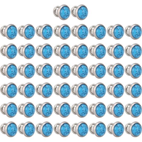 50 rivets ronds turquoise de 8 mm pour bracelets, décoration de sacs, accessoires de loisirs créatifs 16 (1/3)