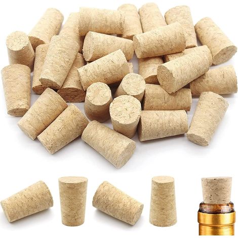 Bouchon En Bois - Bouchon Conique Pour Bouteille De Vin Bière Pot En Verre - 34 Pièces (1/5)