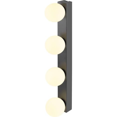 Applique SUN Mirror quadruple 2700/3000/4000K TOUCH button 18 W IP44 noir - SLV - 1010193 (1/4)
