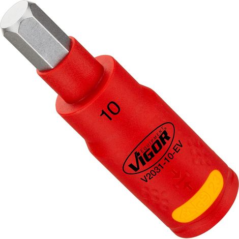 VIGOR EV Schraubendrehereinsatz, EV, 3/8 (10 mm) Vierkant hohl, Innen Sechskant Profil, SW 10 mm (1/3)