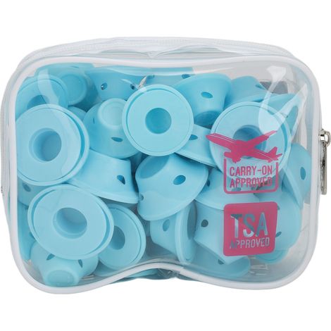 Lot de 40 fers à friser en silicone, bleu doux, sans chauffage, légers et adaptés à une utilisation domestique. (1/5)